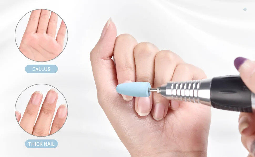 KADS 12X Silicone Nail Drill Bit 3/32 Rotary Burr Head Cuticle Clean File for Nail Art Salon Manicure - Multi-application