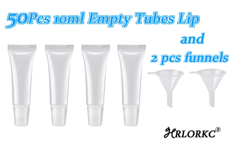 50Pcs 10ml Empty Lip Gloss Tubes Empty Lip Balm Tubes for DIY Lip Gloss Balm Cosmetic by HRLORKC - product information 3