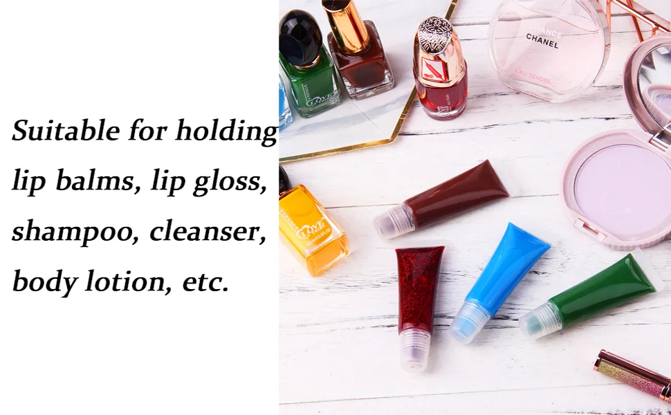 50Pcs 10ml Empty Lip Gloss Tubes Empty Lip Balm Tubes for DIY Lip Gloss Balm Cosmetic by HRLORKC - product information 4