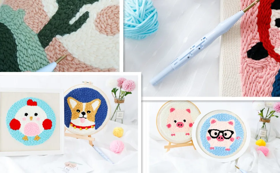 Punch Needle Adjustable Embroidery Punch Needle Pen Tool for Stitching Applique Embellishment - DIY Craft Stitching Applique Embellishment
