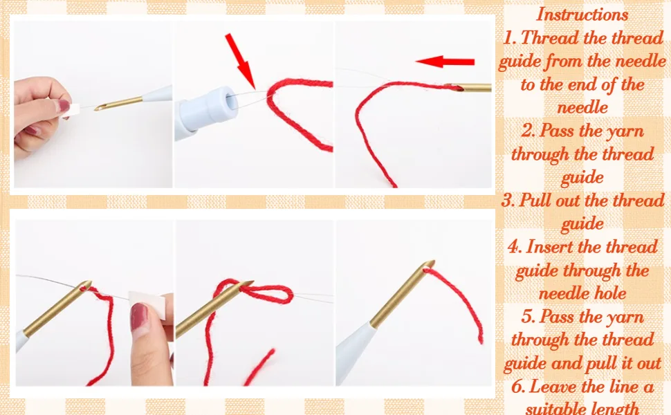 Punch Needle Adjustable Embroidery Punch Needle Pen Tool for Stitching Applique Embellishment - Embroidery Pen Punch Needle