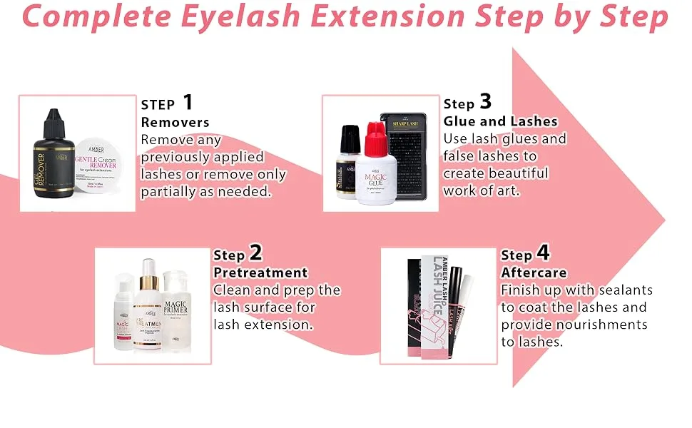 Mild Sensitive Eyelash Extension Magic Glue for Professional Lash Extensions  1-2 Sec Dry Time & Up to 6 Weeks Retention  Black Adhesive by Amber Lash (10 ml / 0.35oz) 10ml - Glue_common2b
