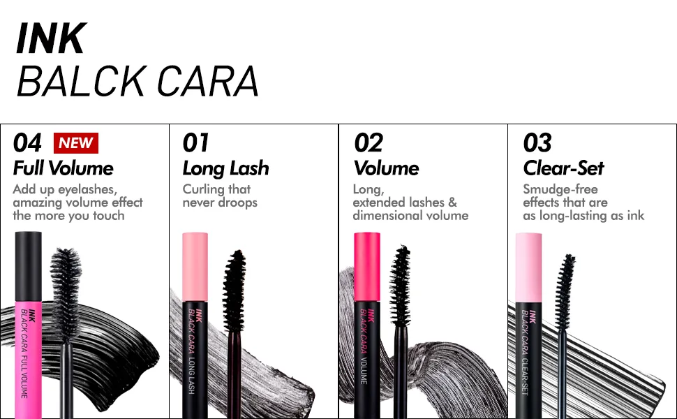 Peripera Ink Black Mascara  Volumizing  Lengthening  Thick  Waterproof  Smudge Proof  Long Lasting  Not Animal Tested  Volume Curling (002)  0.24 fl oz - chart