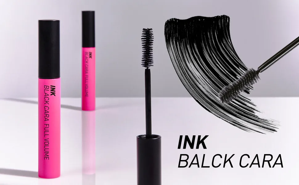 Peripera Ink Black Mascara  Volumizing  Lengthening  Thick  Waterproof  Smudge Proof  Long Lasting  Not Animal Tested  Volume Curling (002)  0.24 fl oz - Ink black cara_04 full volume