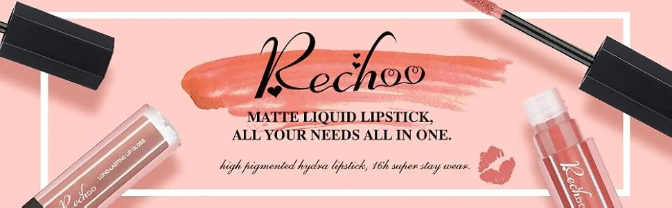 Rechoo Matte Liquid Lipstick Set  6 Pcs Superstay Mate Ink Waterproof Lip Gloss Beauty Lips Makeup Set (NUDE MATTE INK) A-NUDE MATTE INK - matte liquid lipstick