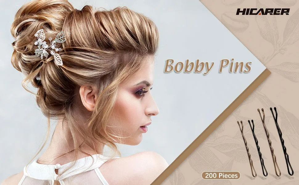 200 Pieces Bobby Pins Hair Styling Pins Assorted Size Hair Pins with Clear Storage Box  Black and Brown - product information 1