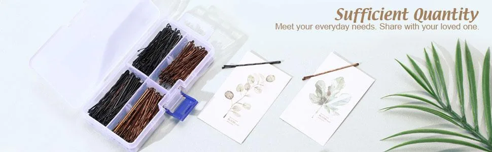 200 Pieces Bobby Pins Hair Styling Pins Assorted Size Hair Pins with Clear Storage Box  Black and Brown - product information 7