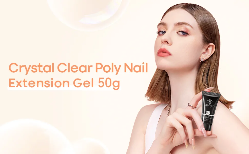 MODELONES Poly Nail Gel Builder 50ML 1.76oz Clear Color Nail Extension Gel Enhancement Nail Thickening Acrylic Extension Trial Professional Technician Tool A1-Clear - product information 9