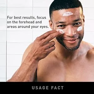 Brickell Men's Day and Night Anti Aging Cream Routine  Natural and Organic  Unscented  Skincare Gift Set - Usage Fact, Focus on forehead and around eyes