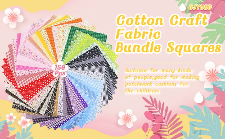 150Pcs 4 x 4 (10cm x 10cm) Cotton Craft Fabric Bundle Squares Squares Sheets Patchwork Pre-Cut Quilt Squares DIY Sewing Quarters Bundle Quilting Fabric Bundles - product information 2