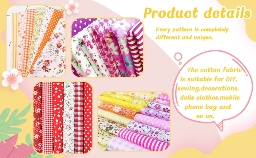 150Pcs 4 x 4 (10cm x 10cm) Cotton Craft Fabric Bundle Squares Squares Sheets Patchwork Pre-Cut Quilt Squares DIY Sewing Quarters Bundle Quilting Fabric Bundles - product information 5