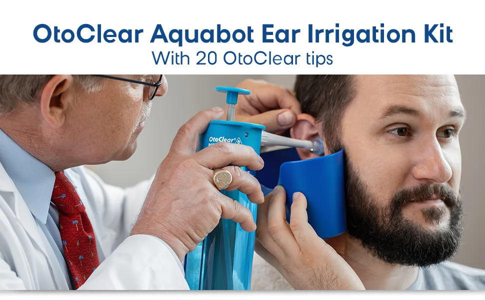 Bionix - OtoClear Aquabot Ear Irrigation Kit  Comfortable  Easy-To-Use  For Safe Earwax Removal  Ideal for Healthcare Providers  Soft & Flexible (22-Piece Set) - Bionix