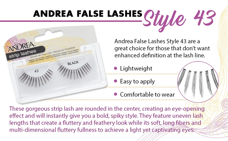 Andrea False Lashes Style 43 - Black 4 pairs Style 43  Black - Andrea False Lashes Style 43