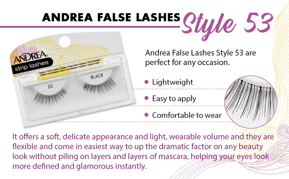 Andrea False Lashes Style 53 - Black 4 pairs Style 53  Black - Andrea False Lashes Style 53 - Black 4 pairs