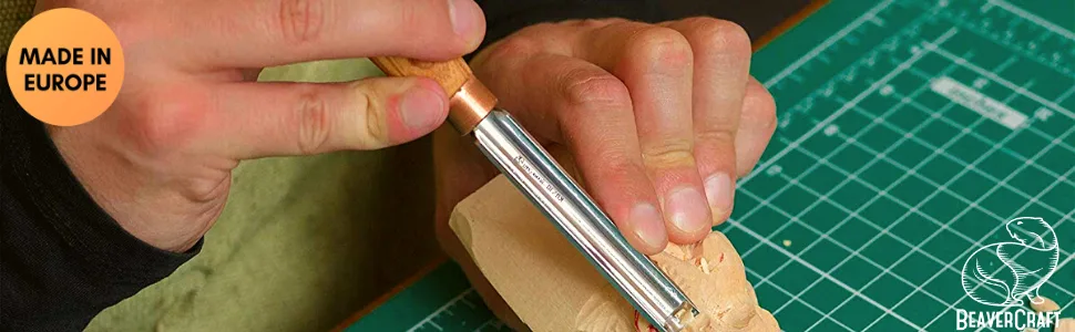 BeaverCraft Wood Carving Gouge K9/10 Woodworking Hand Chisel Compact Wood Carving Knife for Beginners and Profi - chisel