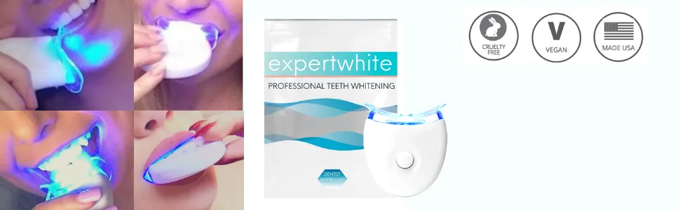 Expertwhite Teeth Whitening Accelerator Light  5X More Powerful Blue LED Light  Whiten Teeth Faster with Teeth Whitener Pen or Strips. Replacement LED Light for Teeth Whitening Kit. - Expertwhite LED light
