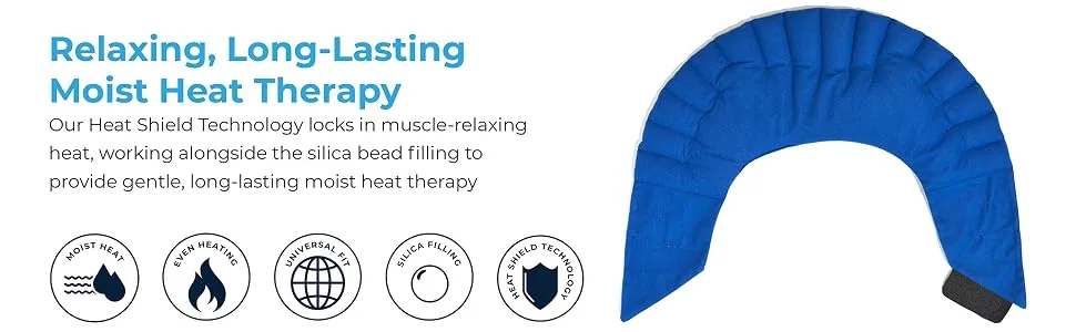 NatraCure Microwaveable Warming Shoulder Wrap Pad w/Heat Shield Technology - Relaxing Long-lasting Moist Heat Therapy