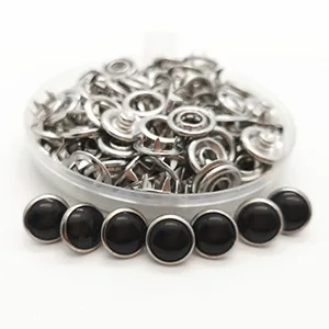 Pearl Snaps Fasteners Kit 10m Prong Ring Snaps for Western Shirt Clothes Popper Studs(5 Color x 10 Sets) - 1404