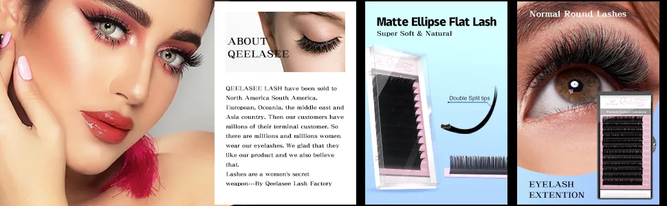 Qeelasee 0.07 Thickness CC Curl 11mm Volume Mink Eyelash Extensions Silk Individual Lash Extensions Semi-permanent Pure Korean Silk lashes Soft Application for Professional Salon Use CC 11mm - product information 1