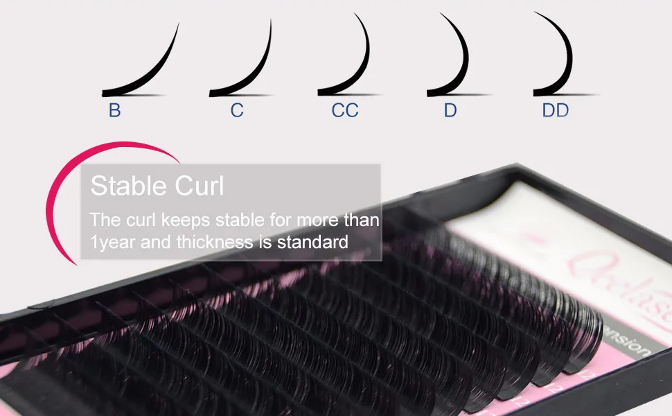 Qeelasee 0.07 Thickness CC Curl 11mm Volume Mink Eyelash Extensions Silk Individual Lash Extensions Semi-permanent Pure Korean Silk lashes Soft Application for Professional Salon Use CC 11mm - product information 4