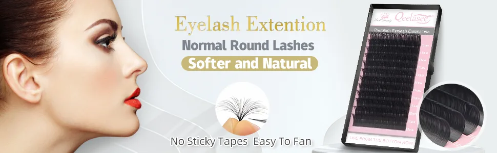 Qeelasee 0.07 Thickness CC Curl 11mm Volume Mink Eyelash Extensions Silk Individual Lash Extensions Semi-permanent Pure Korean Silk lashes Soft Application for Professional Salon Use CC 11mm - Volume lash