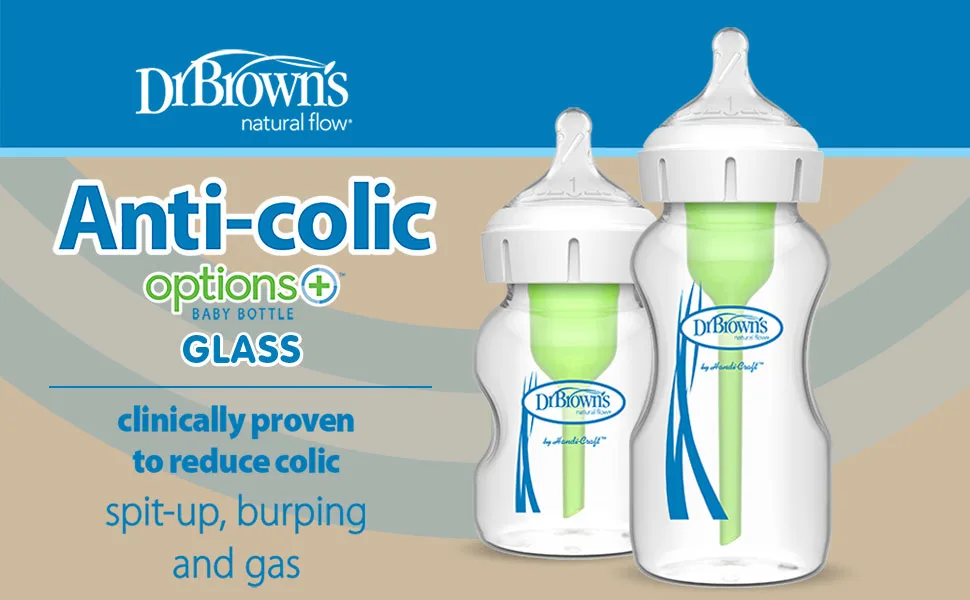 Dr. Brown's Options + Wide-Neck Glass Baby Bottle Starter Set - Dr. Brown