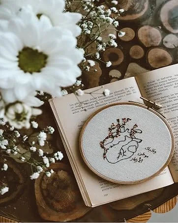 Caydo 3 Sets Embroidery Kit for Beginners  Cross Stitch Kits for Adults Including Embroidery Fabric with Floral Pattern  Embroidery Hoop  Embroidery Thread and Tools - Embroidery Kit