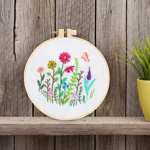 Caydo 3 Sets Embroidery Kit for Beginners  Cross Stitch Kits for Adults Including Embroidery Fabric with Floral Pattern  Embroidery Hoop  Embroidery Thread and Tools - embroidery starter kit