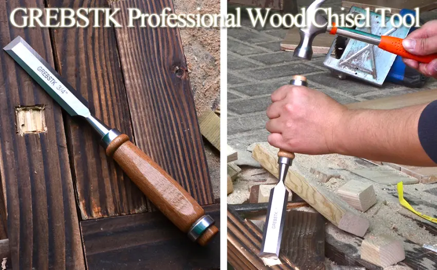 GREBSTK 4 Piece Wood Chisel Set Sturdy CR-V Steel Chisel Beech Handle Woodworking Tools with Oxford Bag 2chisel - chisel grebstk