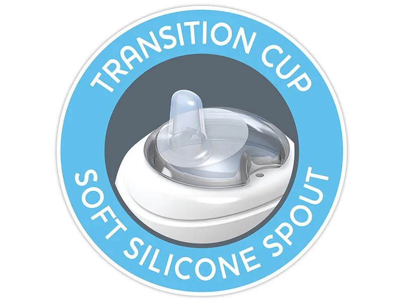 Chicco Soft Silicone Spout Spill Free Transition Baby Sippy Cup 7oz Pink 4m+ - Easy to Drink From