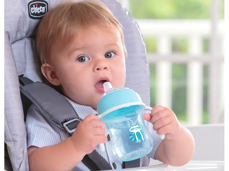 Chicco Soft Silicone Spout Spill Free Transition Baby Sippy Cup 7oz Pink 4m+ - Easy to Hold