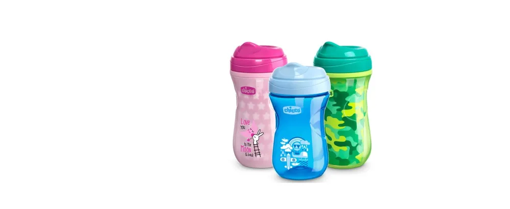 Chicco Soft Silicone Spout Spill Free Transition Baby Sippy Cup 7oz Pink 4m+ - Rim Trainer Cups