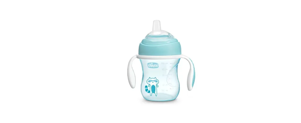 Chicco Soft Silicone Spout Spill Free Transition Baby Sippy Cup 7oz Pink 4m+ - Transition Cup 4m+