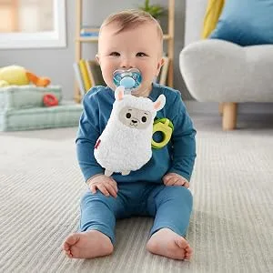 Fisher-Price Clipimals Universal Pacifier Holder  Plush Llama Pacifier Holder for Baby - product information 4