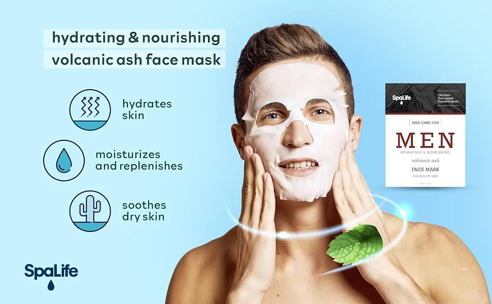 SpaLife Men's Hand  Foot  Face 12 Piece Spa Set - Mens Face Mask