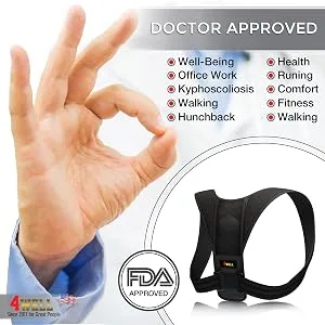 Posture Corrector for Women & Men - Posture Brace - Comfortable Back Brace Posture Corrector for Spinal Alignment & Posture Support - Adjustable Back Straightener - Posture Fixer - Slouching Brace - Doctor Approved