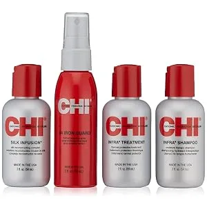 CHI Infra The Essentials Kit with Infra Shampoo  44 Iron Guard  Infra Treatment and Silk Infusion 4 Piece Set - product information 2