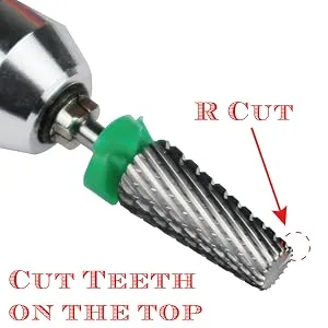 C & I 5 in 1 Multi-function Tapered Shape Nail Drill  Cross Teeth Edition  Professional Drill Bit for Nail Manicure Machine (Extra Fine - XF) - C & I 5 in 1 Nail Drill, Cross Cut Edition, Top Teeth & R Cut Function