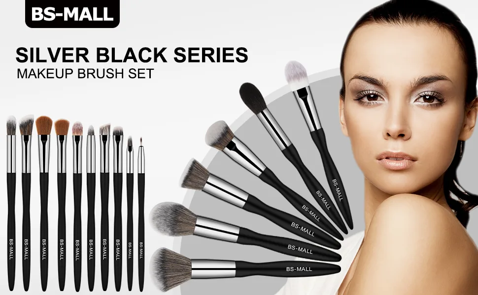 BS-MALL Makeup Brush Set 16pcs Makeup Brushes Premium Synthetic Bristles Powder Foundation Blush Contour Concealers Lip Eyeshadow Brushes Kit Black - product information 26