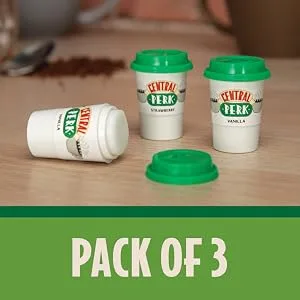 Central Perk Lip Balm - Set of 3 Flavored Chapsticks - Officially Licensed Friends TV Show Merchandise - Pack of three