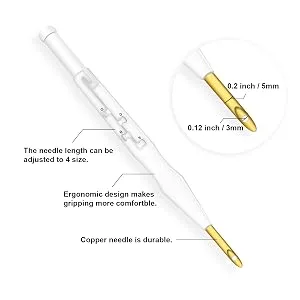 Wool Queen Punch Needle Beginner DIY Kit  1 Punch Tool /18 Colors Yarn/Two 8.4'' Imitated Wood Hoops & Monk's Cloth and 5 Design Patterns for Kids Starters Craft Gift - Punch Needle adjustable pen