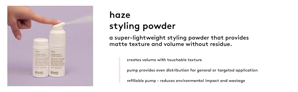 evo Haze Styling Powder Spray Pump - Hair Texture & Volume Spray - Volumizing with Matte Finish - 50ml / 10g - haze