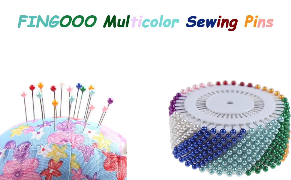 FINGOOO 480PCS Sewing Pins for Fabric  1.5inch Straight Pins with Colored Heads for Crafts and Jewelry Making - product information 1