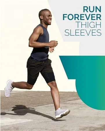 Thigh Compression Sleeve for Men & Women | Thigh Brace for Sciatica Pain Relief  Leg Injury  Hamstring & Hip Support | Ideal for Running & Workout (X-Large  Black) X-Large Black - Thigh Compression Sleeves