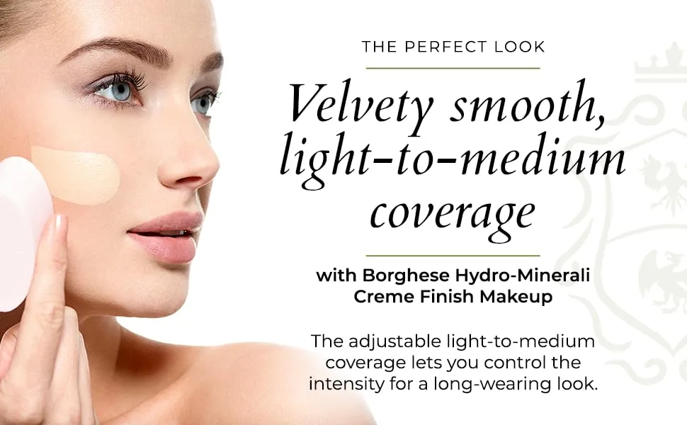 Borghese Hydro-Minerali Foundation Makeup - Biscotto (Light) Natural Finish  Ideal for Light - Normal  Oily Skin Principessa Beige (Medium) - Hydro-Minerali Foundation Makeup