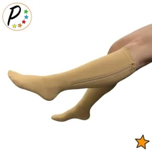 Presadee Closed Toe 15-20 mmHg Zipper Moderate Compression Leg Circulation Socks (Black  2XL) Black 2XL - Zipper Socks