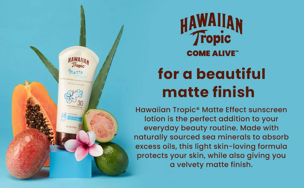 Hawaiian Tropic Matte Effect Sunscreen Lotion  SPF 30  6 ounce - Hawaiian Tropic Matte Effect Sunscreen Sun Screen spray lotion SPF 15 30 50 EltaMD