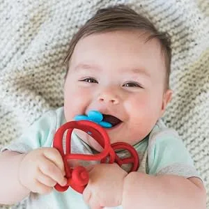 Nuby Chewy Chums All Silicone Soothing Teether  Shark - 3M+ - easy to hold