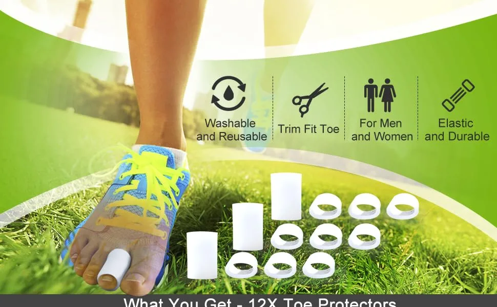 Bukihome 12 PCS Toe Sleeves  Silicone Toe Protectors to Cushion Toe Blister  Corn  Callus  Great for Running  Walking  Stop Toe Pain. - product information 10