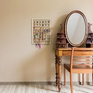 HAITRAL 48-Spool Sewing Thread Rack Wall-Mounted Sewing Thead Holder with Hanging Hooks  Wooden Organize for Mini Sewing  Quilting  Jewelry  Embroidery - lamp